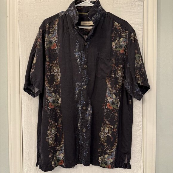 TOMMY BAHAMA Men’s Silk Star Valley Short Sleeve Button-Up Camp Shirt Sz Large - Picture 1 of 12